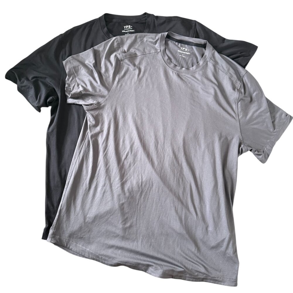 YPB Black and Grey Athletic Shirts Large